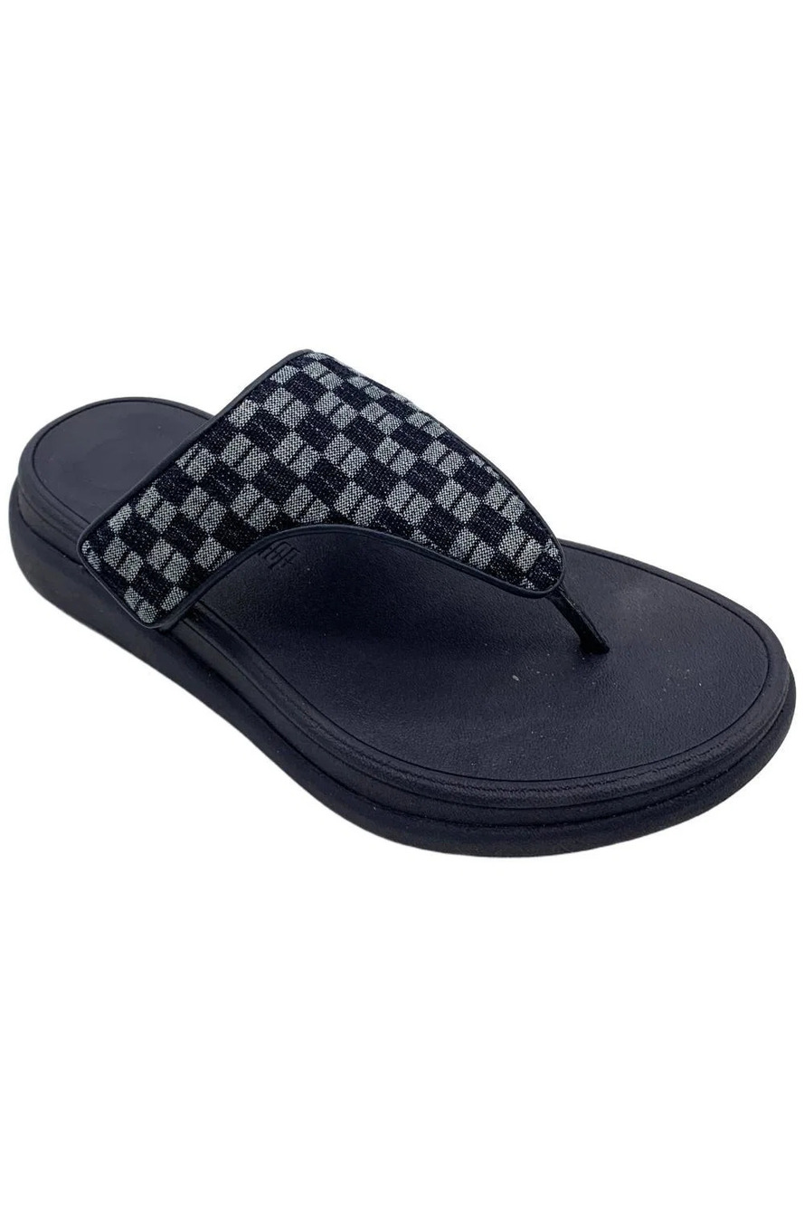 FitFlop Women's F-Mode Go Adjustable Flatform Sandals Dark Denim - Medium